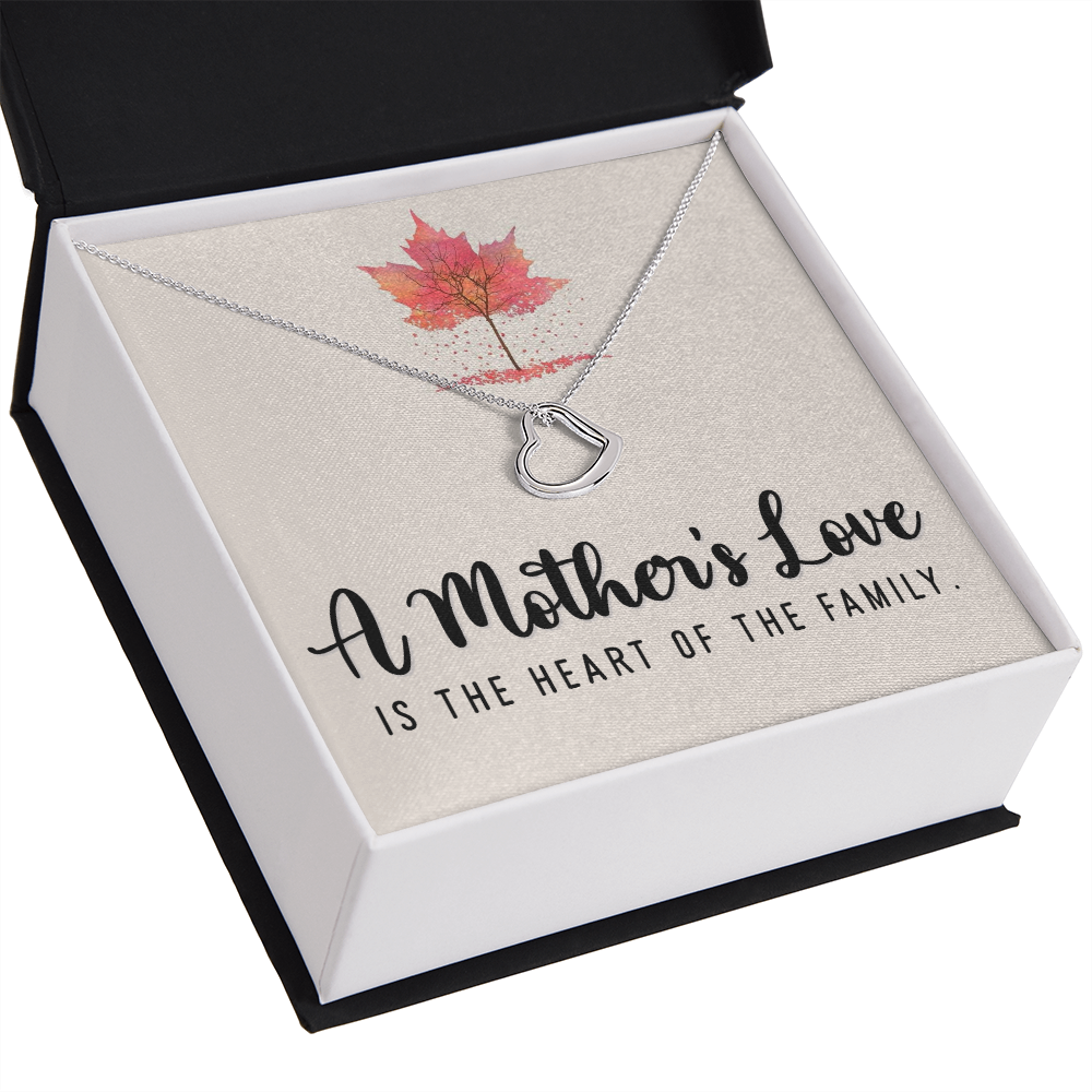 A Mother's Love is The Heart of the Family Delicate Heart Necklace-Express Your Love Gifts