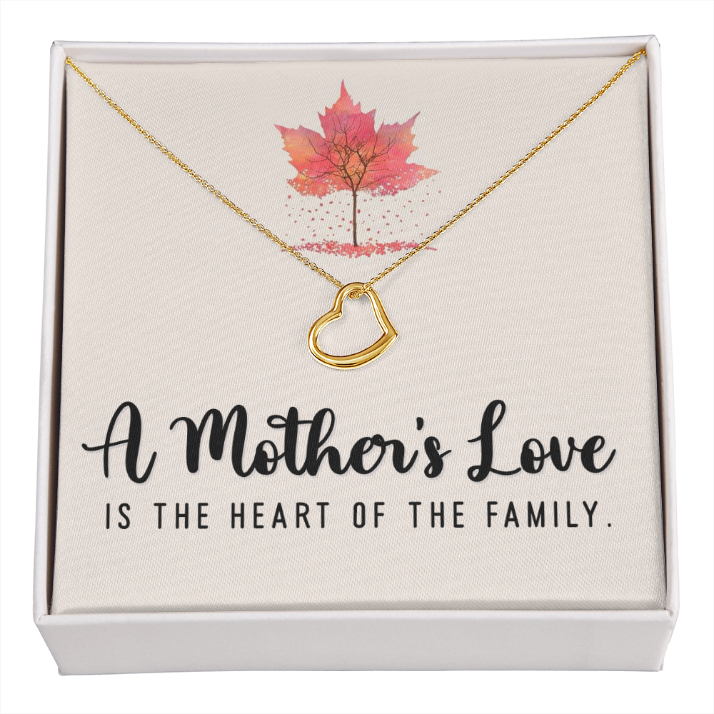 A Mother's Love is The Heart of the Family Delicate Heart Necklace-Express Your Love Gifts