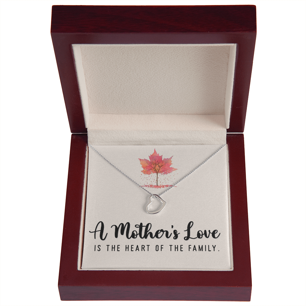 A Mother's Love is The Heart of the Family Delicate Heart Necklace-Express Your Love Gifts