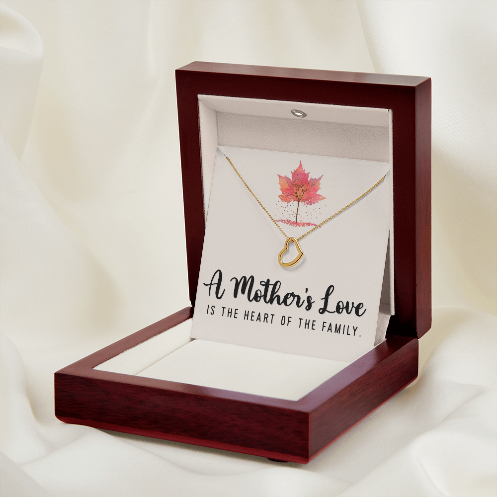 A Mother's Love is The Heart of the Family Delicate Heart Necklace-Express Your Love Gifts