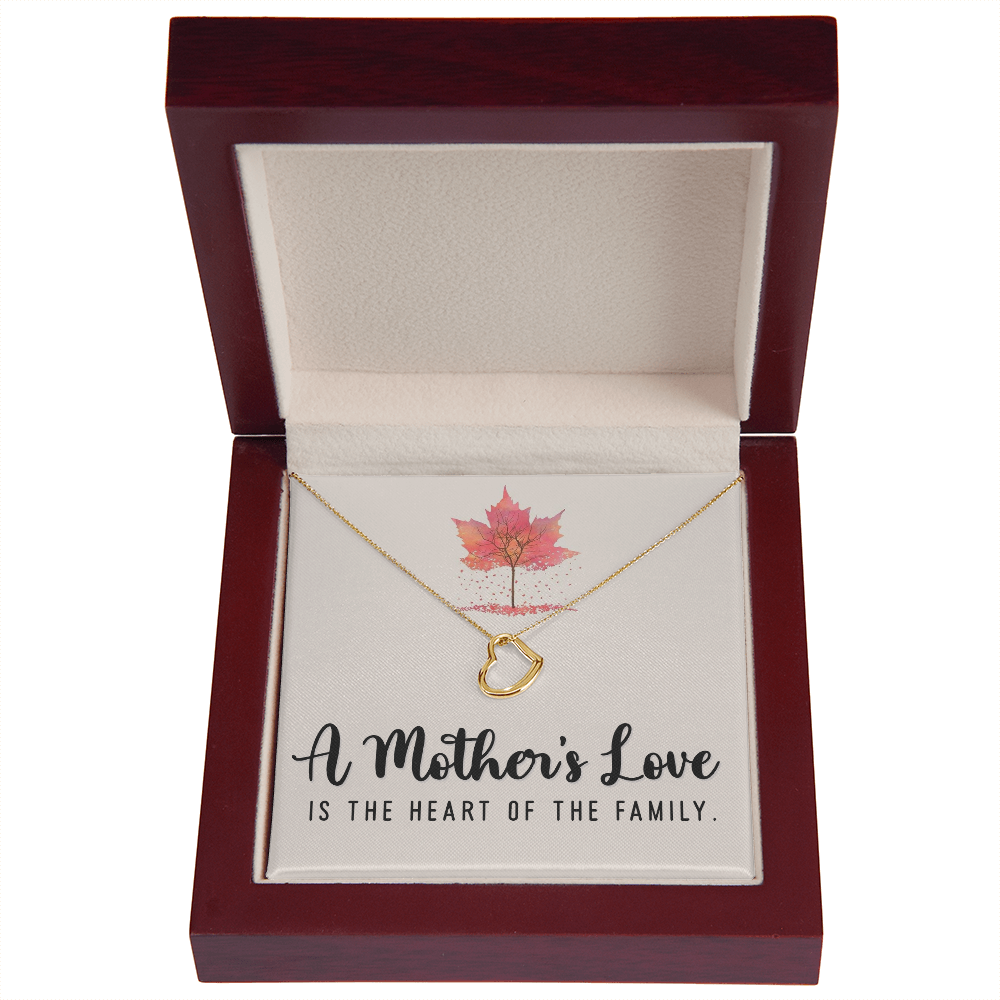 A Mother's Love is The Heart of the Family Delicate Heart Necklace-Express Your Love Gifts