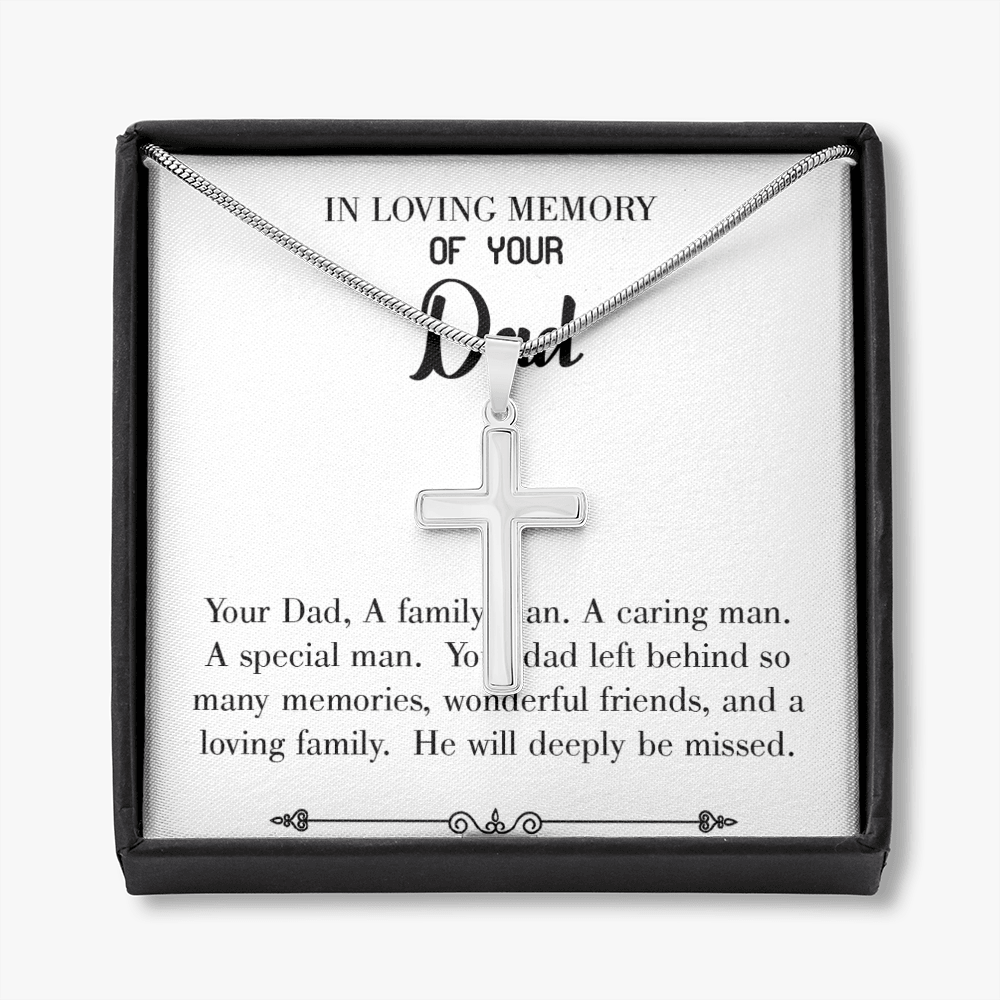 A Special Family Man Dad Memorial Gift Dad Memorial Cross Necklace Sympathy Gift Loss of Father Condolence Message Card-Express Your Love Gifts