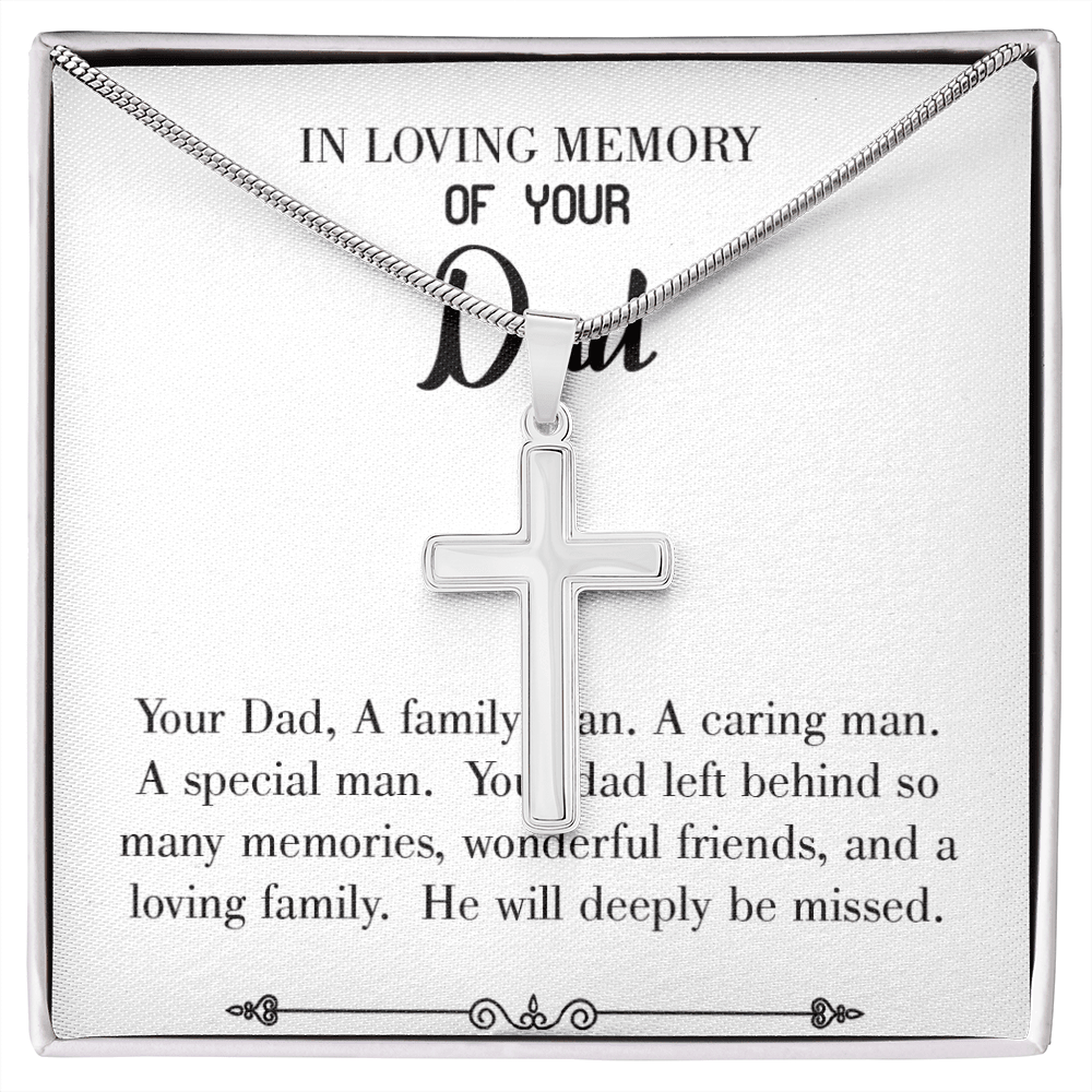 A Special Family Man Dad Memorial Gift Dad Memorial Cross Necklace Sympathy Gift Loss of Father Condolence Message Card-Express Your Love Gifts