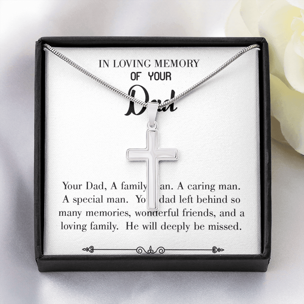 A Special Family Man Dad Memorial Gift Dad Memorial Cross Necklace Sympathy Gift Loss of Father Condolence Message Card-Express Your Love Gifts