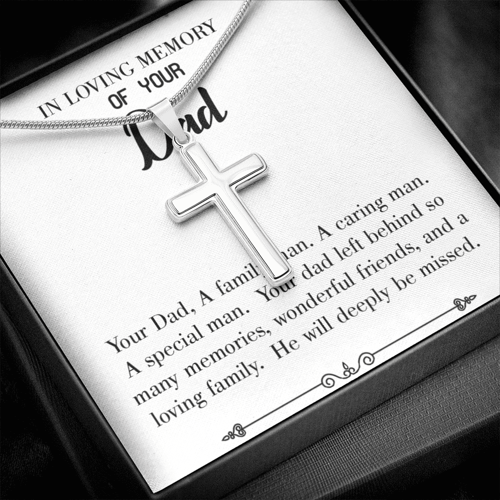 A Special Family Man Dad Memorial Gift Dad Memorial Cross Necklace Sympathy Gift Loss of Father Condolence Message Card-Express Your Love Gifts