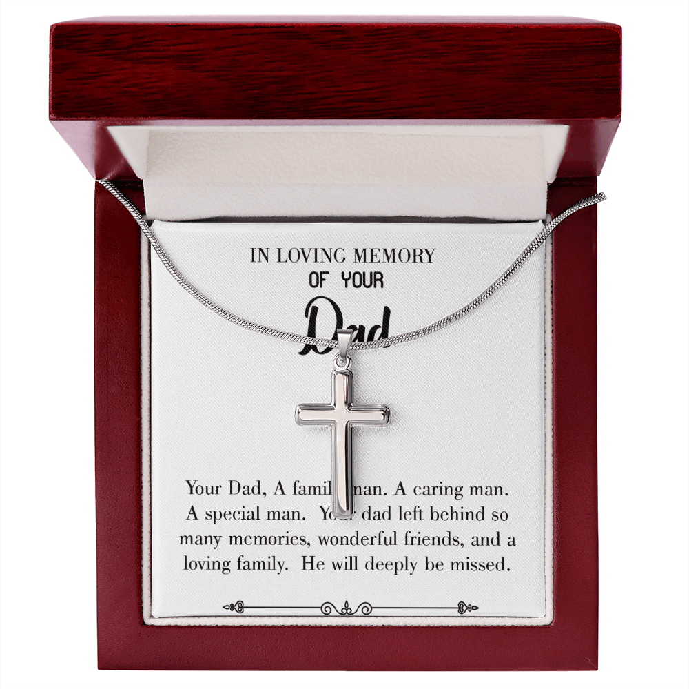 A Special Family Man Dad Memorial Gift Dad Memorial Cross Necklace Sympathy Gift Loss of Father Condolence Message Card-Express Your Love Gifts