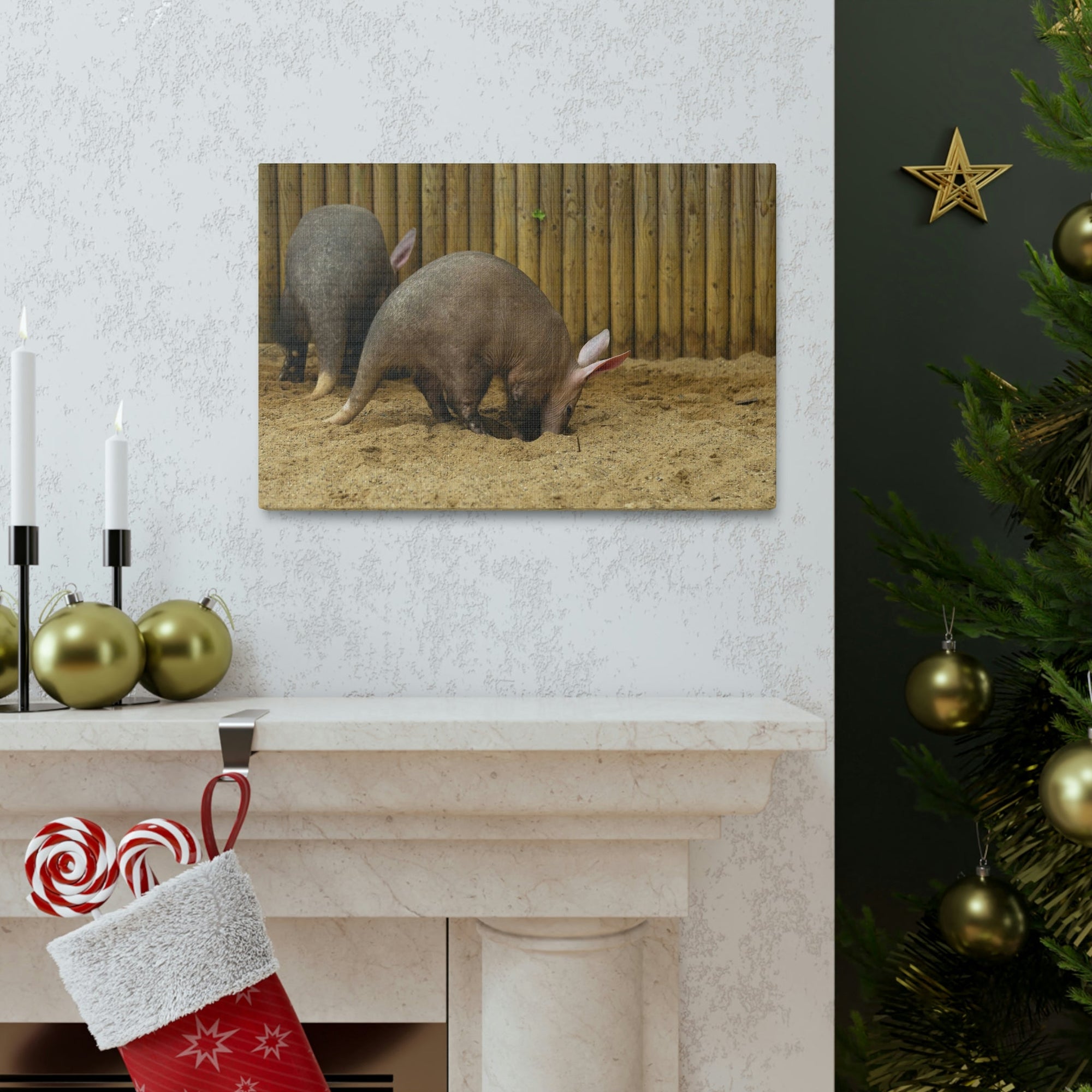 Scripture Walls Aardvark Digging In Soil Aardvark Couple Print Animal Wall Art Wildlife Canvas Prints Wall Art Ready to Hang Unframed-Express Your Love Gifts