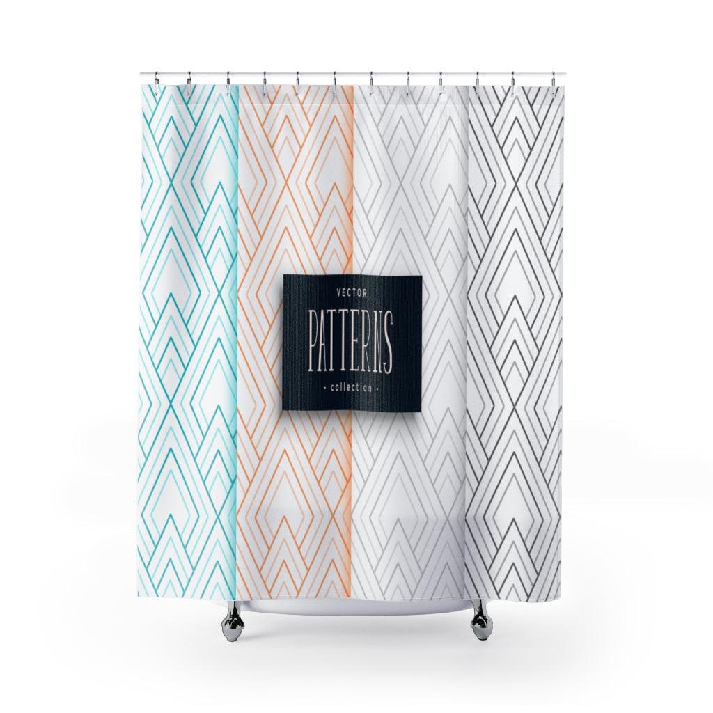 Abstract Geometric Patterns Stylish Design 71" x 74" Elegant Waterproof Shower Curtain for a Spa-like Bathroom Paradise Exceptional Craftsmanship-Express Your Love Gifts