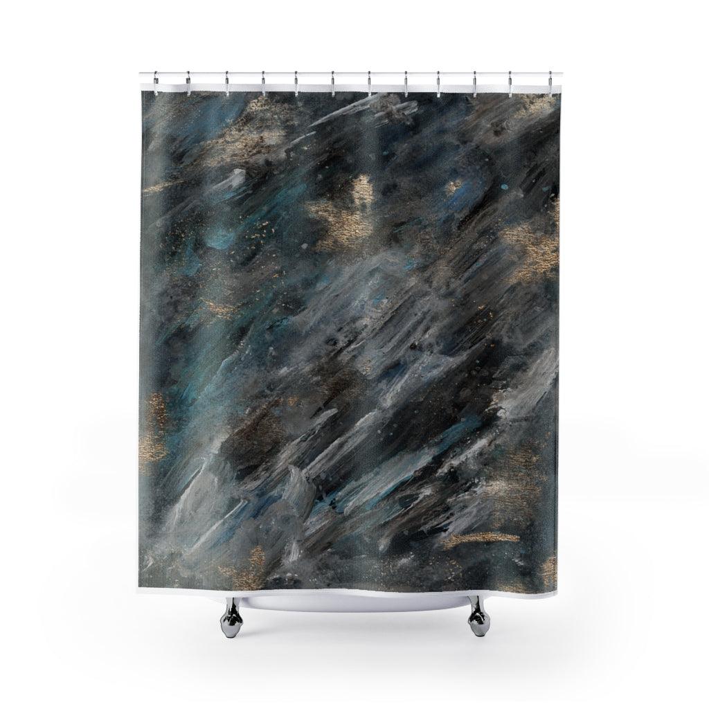 Abstract Hand Painted Stylish Design 71" x 74" Elegant Waterproof Shower Curtain for a Spa-like Bathroom Paradise Exceptional Craftsmanship-Express Your Love Gifts