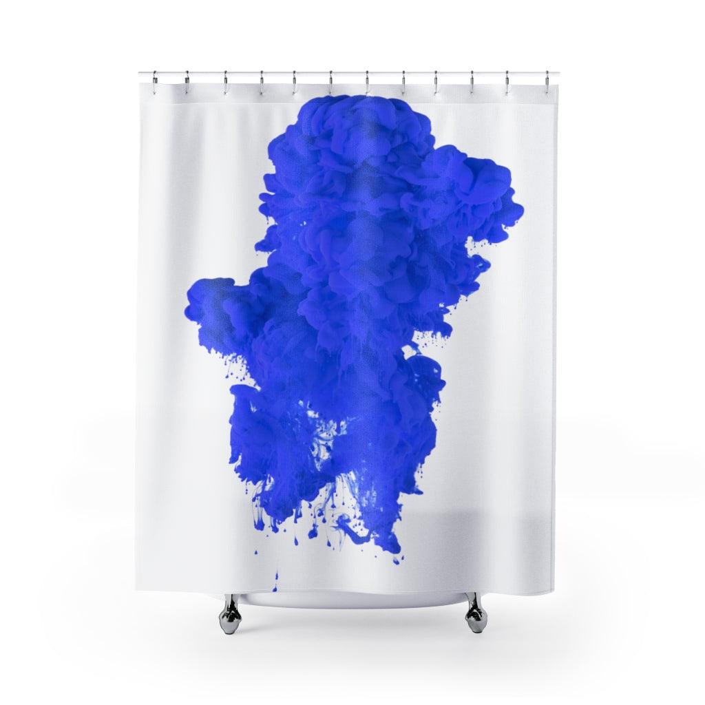 Acrylic Blue Ink Water Stylish Design 71" x 74" Elegant Waterproof Shower Curtain for a Spa-like Bathroom Paradise Exceptional Craftsmanship-Express Your Love Gifts