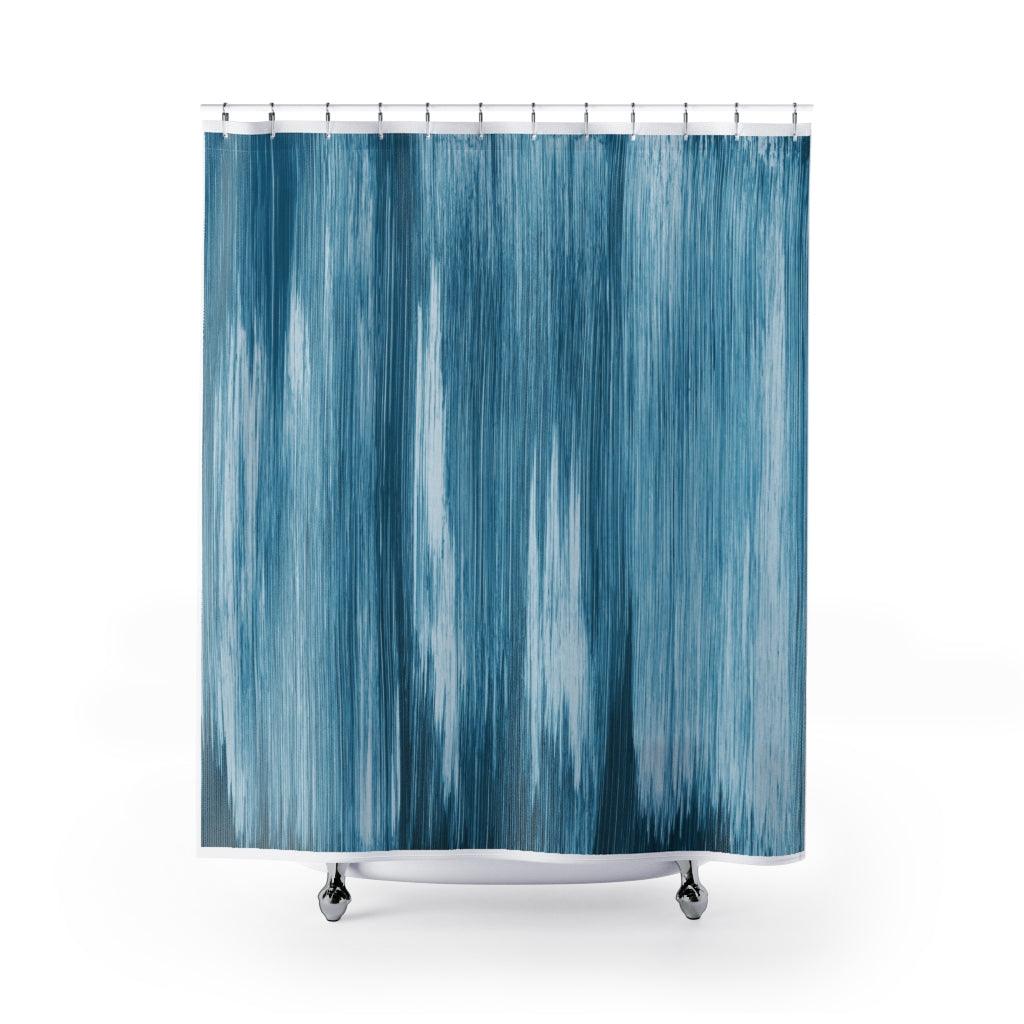Acrylic Blue Textured Stylish Design 71" x 74" Elegant Waterproof Shower Curtain for a Spa-like Bathroom Paradise Exceptional Craftsmanship-Express Your Love Gifts