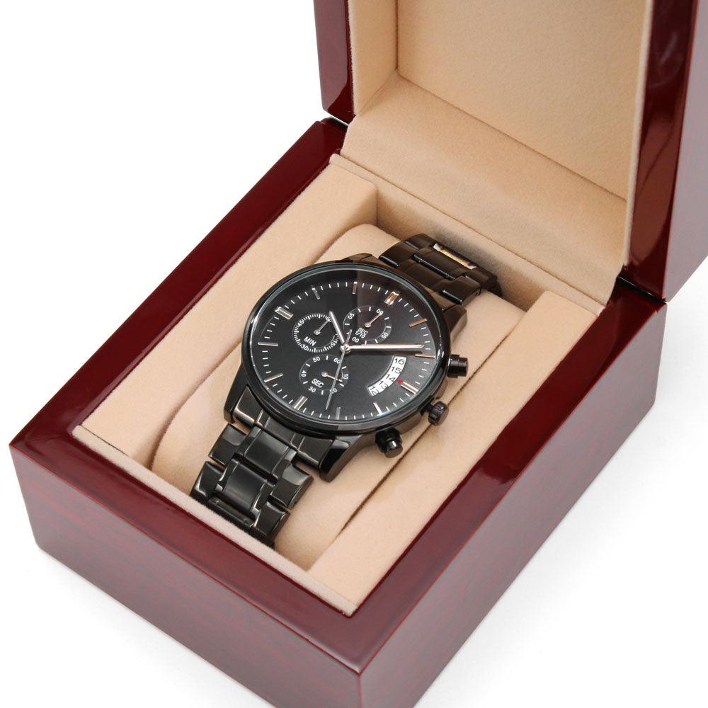 Act Justly Engraved Men's Watch Multifunction Stainless Steel W Copper Dial-Express Your Love Gifts