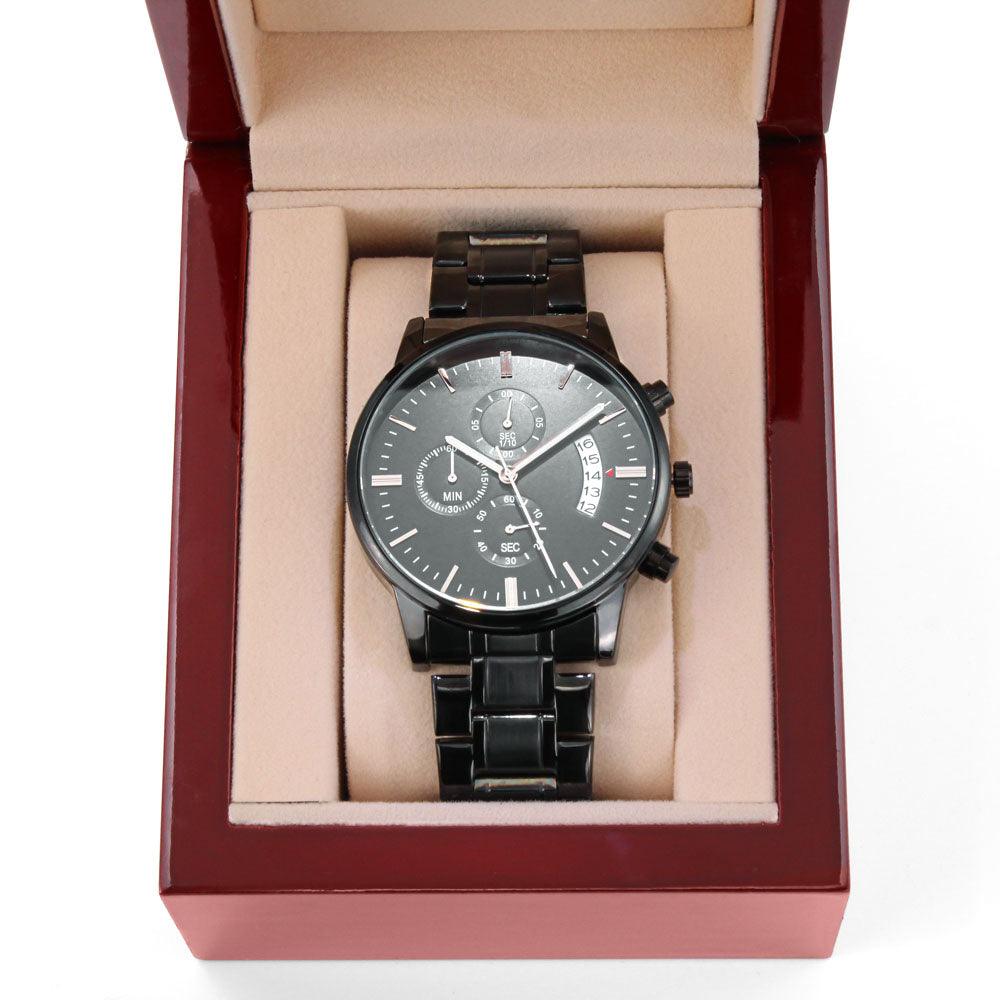 Act Justly Engraved Men's Watch Multifunction Stainless Steel W Copper Dial-Express Your Love Gifts