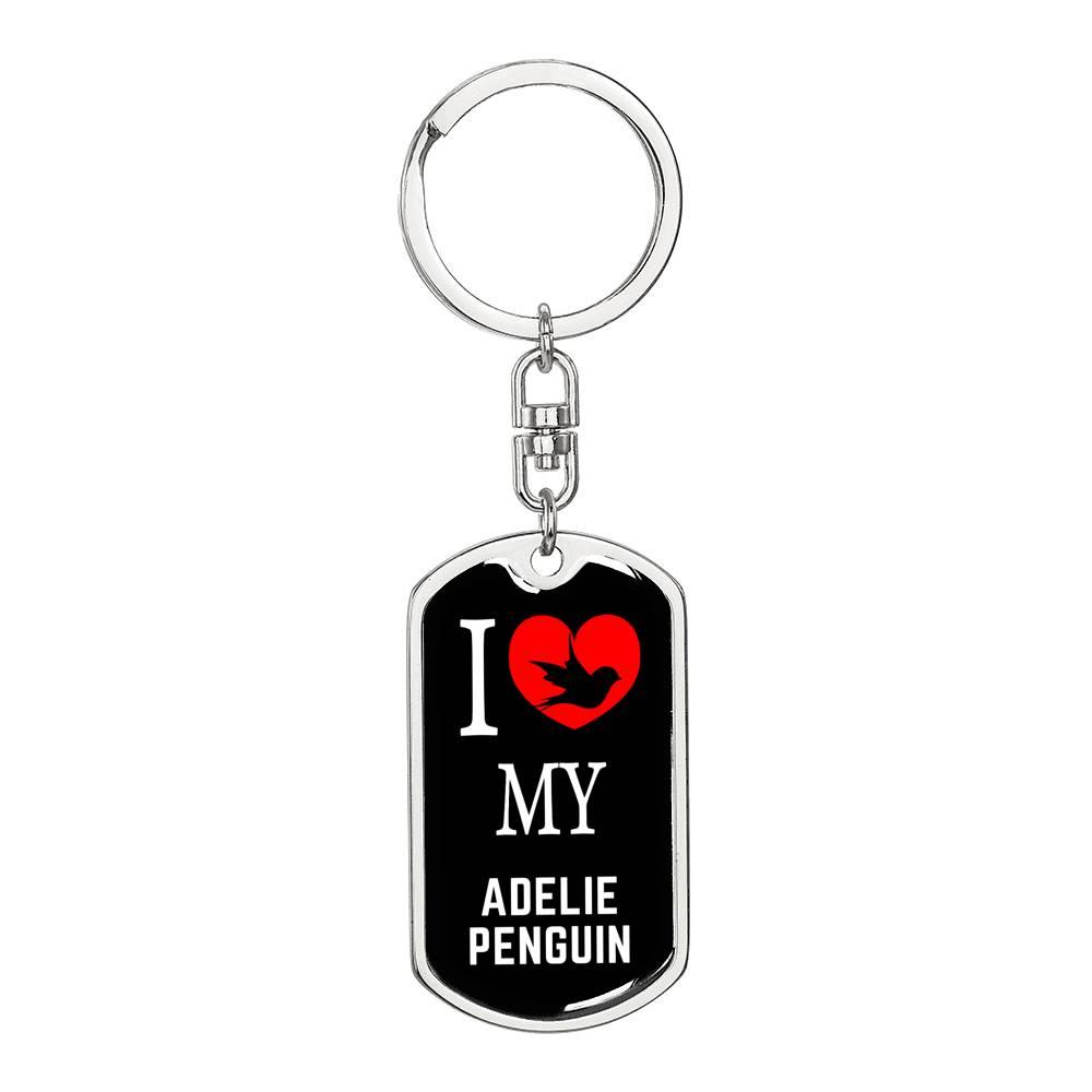 Adelie Penguin Bird Lover Keychain Stainless Steel or 18k Gold-Express Your Love Gifts