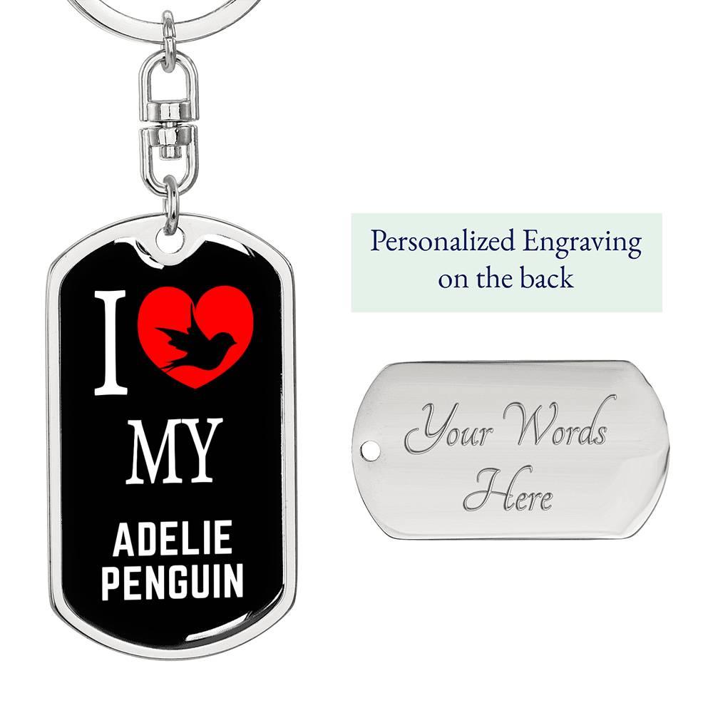 Adelie Penguin Bird Lover Keychain Stainless Steel or 18k Gold-Express Your Love Gifts