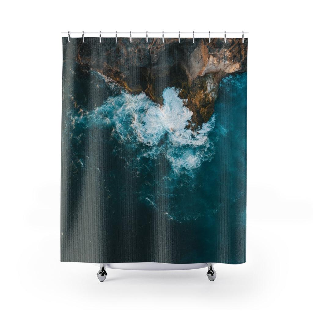 Aerial Sea Waves Stylish Design 71&quot; x 74&quot; Elegant Waterproof Shower Curtain for a Spa-like Bathroom Paradise Exceptional Craftsmanship-Express Your Love Gifts