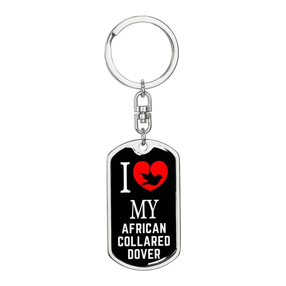 African CollAred Dover Bird Lover Keychain Stainless Steel or 18k Gold-Express Your Love Gifts