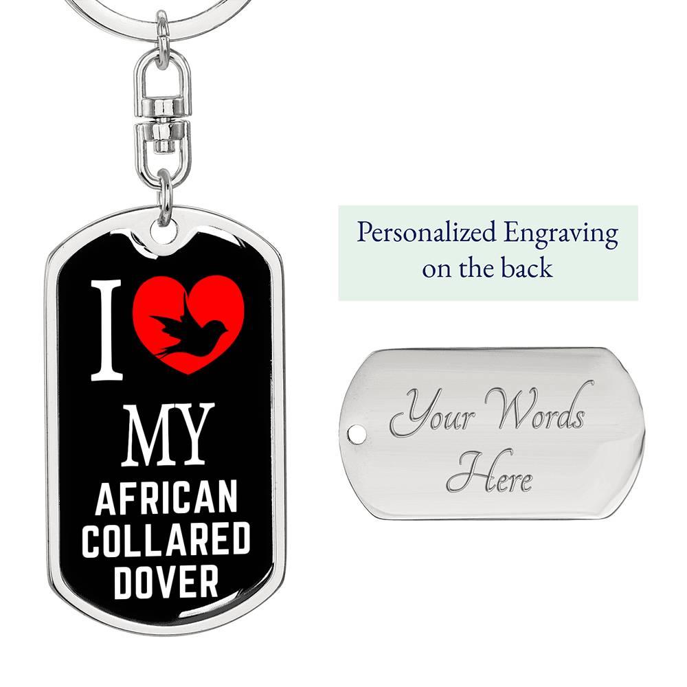 African CollAred Dover Bird Lover Keychain Stainless Steel or 18k Gold-Express Your Love Gifts