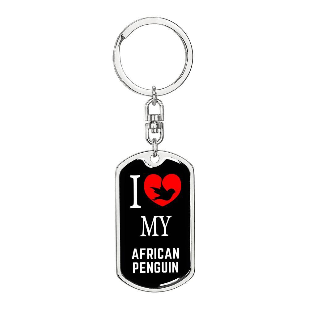 African Penguin Bird Lover Keyring Keychain Stainless Steel or 18k Gold-Express Your Love Gifts