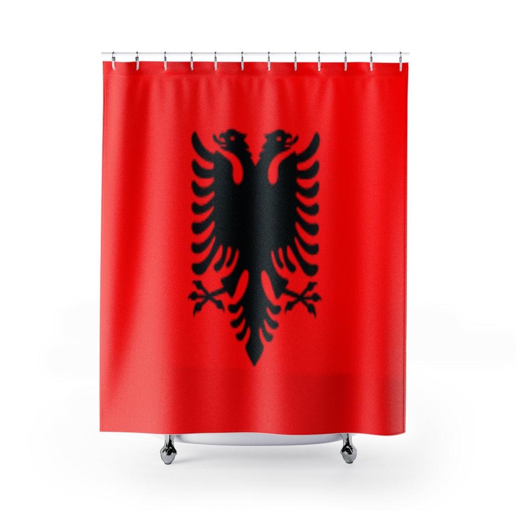 Albania Flag Stylish Design 71&quot; x 74&quot; Elegant Waterproof Shower Curtain for a Spa-like Bathroom Paradise Exceptional Craftsmanship-Express Your Love Gifts