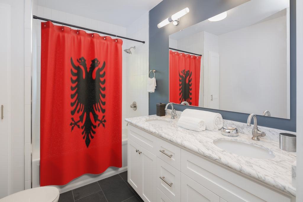 Albania Flag Stylish Design 71" x 74" Elegant Waterproof Shower Curtain for a Spa-like Bathroom Paradise Exceptional Craftsmanship-Express Your Love Gifts