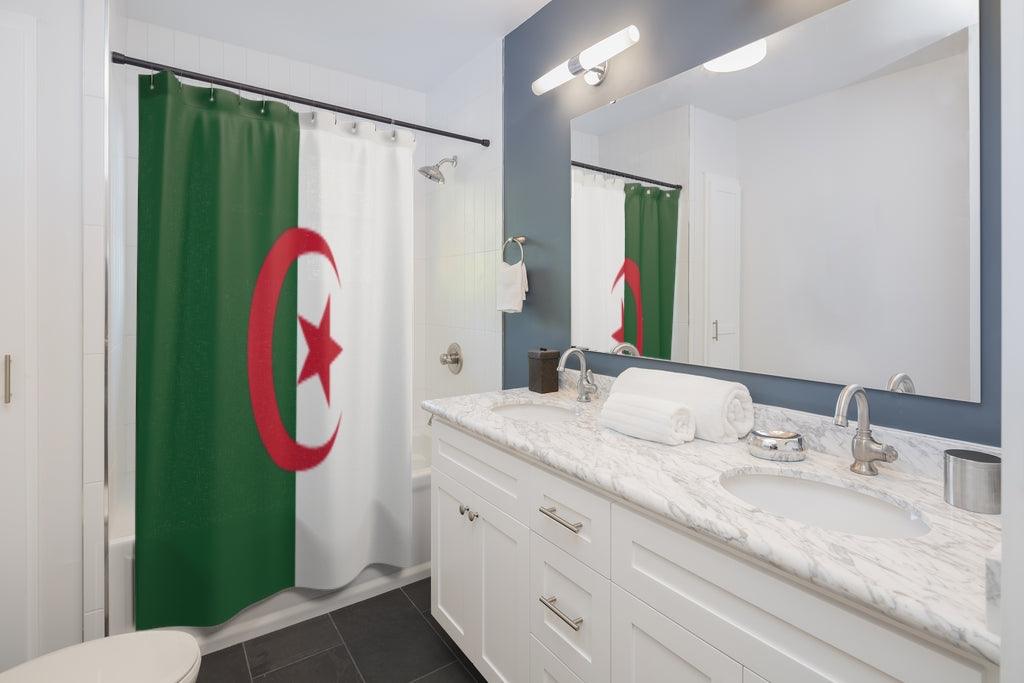 Algeria Flag Stylish Design 71" x 74" Elegant Waterproof Shower Curtain for a Spa-like Bathroom Paradise Exceptional Craftsmanship-Express Your Love Gifts
