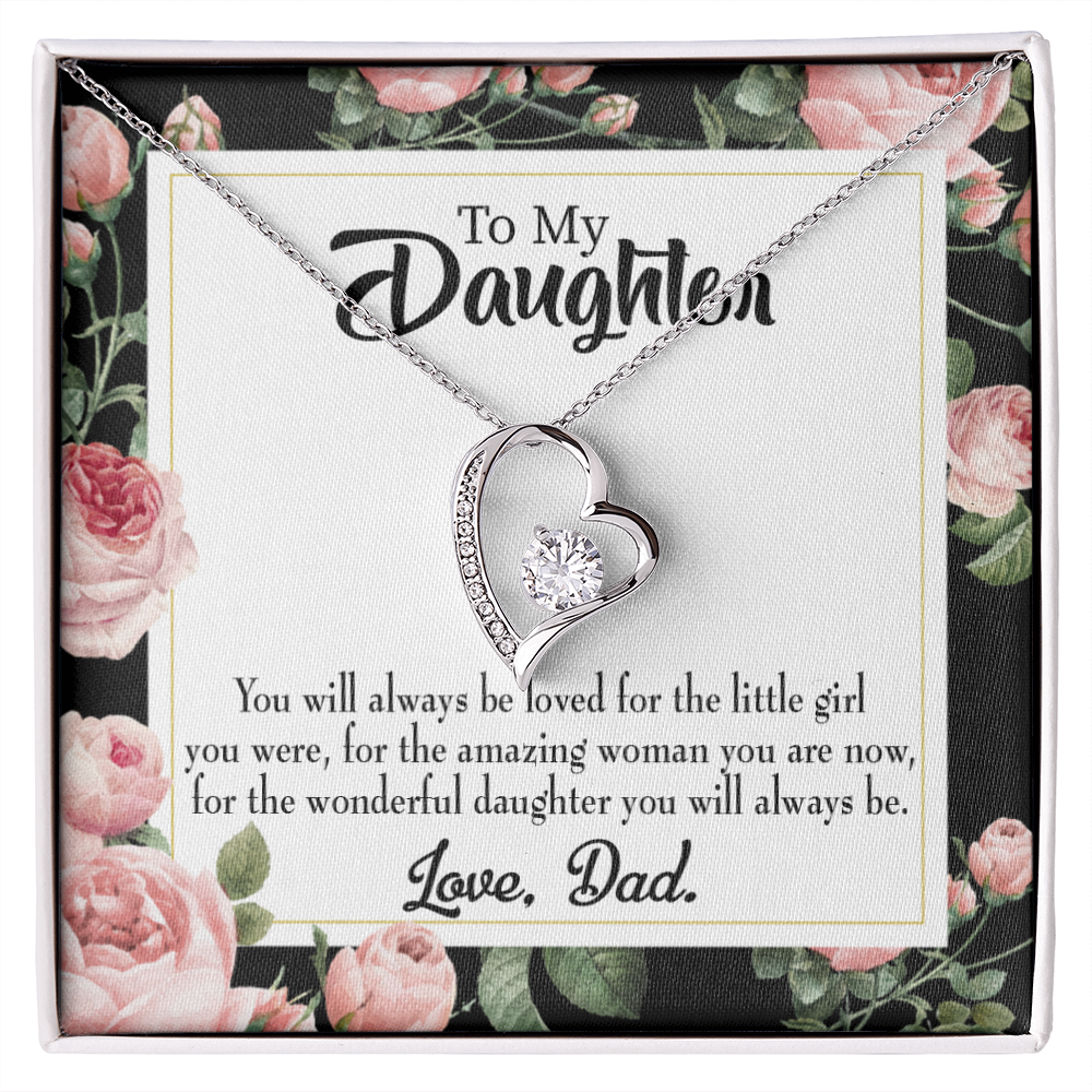 Always be Dad's Little Girl Forever Necklace w Message Card-Express Your Love Gifts