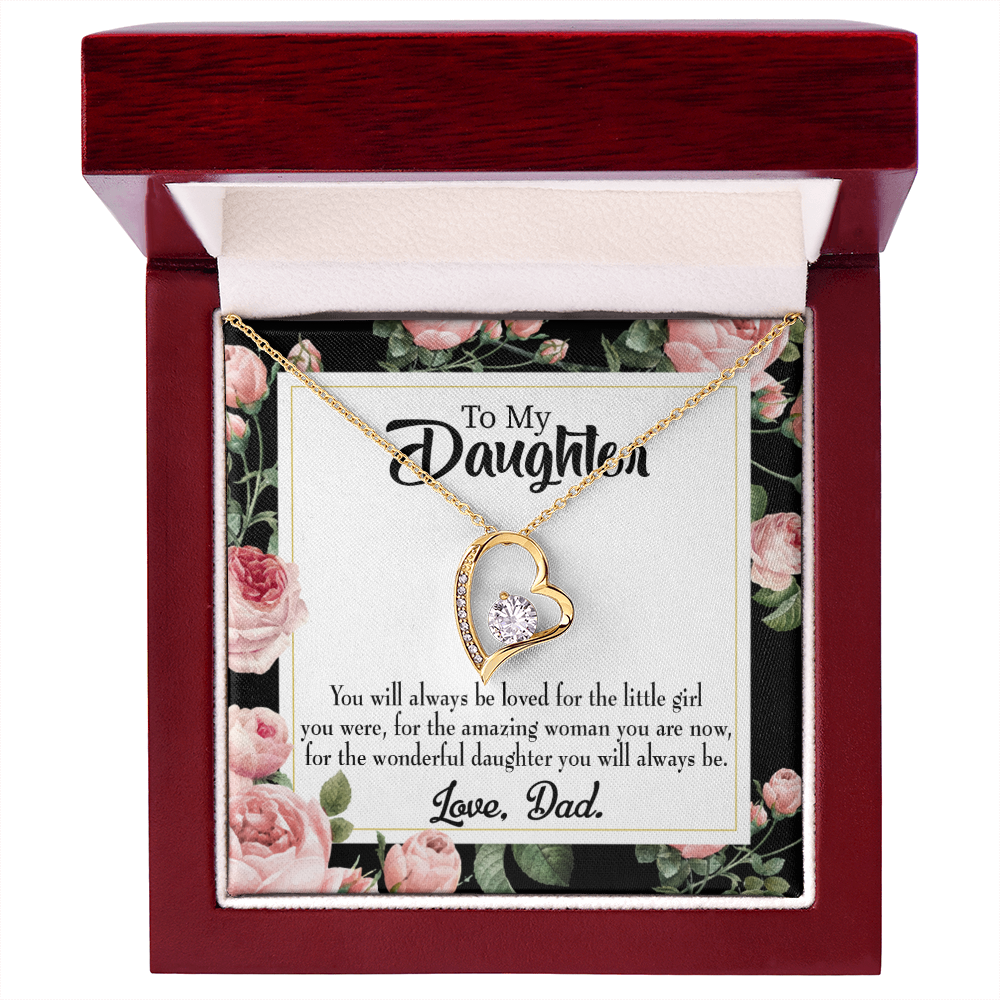 Always be Dad's Little Girl Forever Necklace w Message Card-Express Your Love Gifts