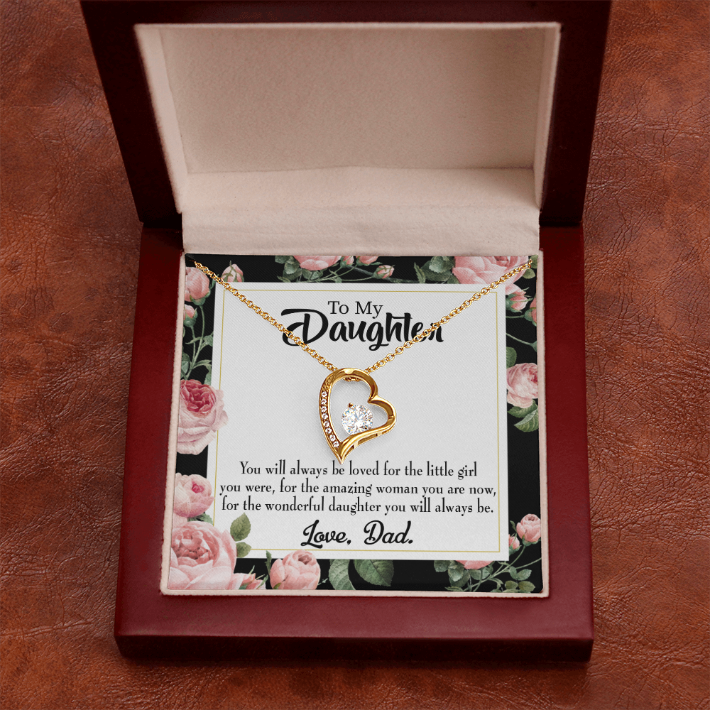 Always be Dad's Little Girl Forever Necklace w Message Card-Express Your Love Gifts