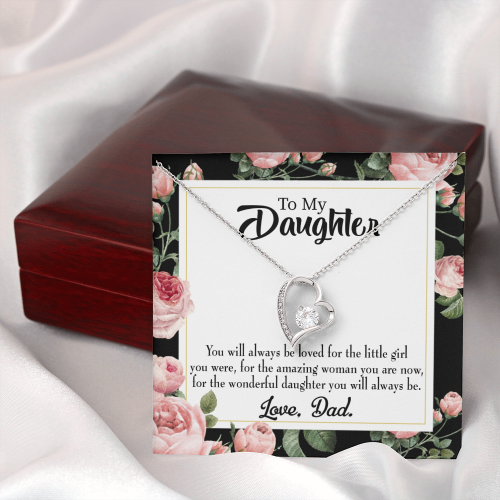 Always be Dad's Little Girl Forever Necklace w Message Card-Express Your Love Gifts