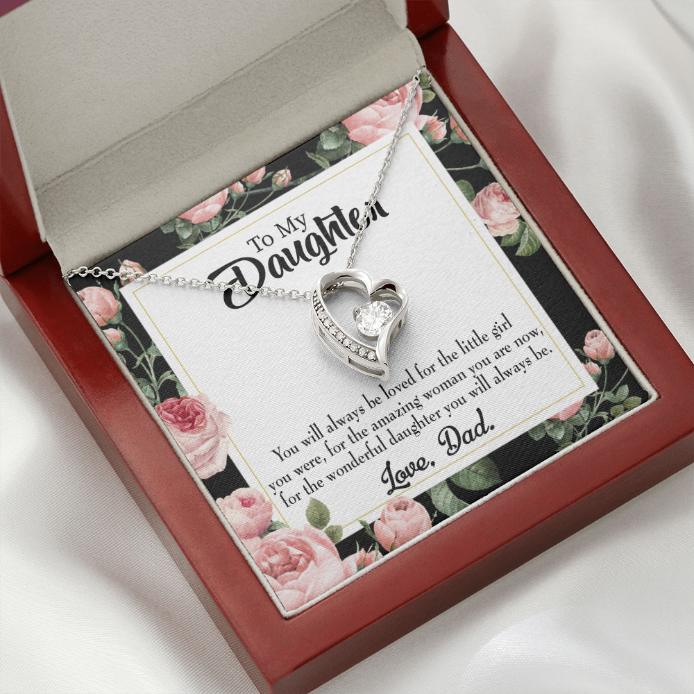 Always be Dad's Little Girl Forever Necklace w Message Card-Express Your Love Gifts