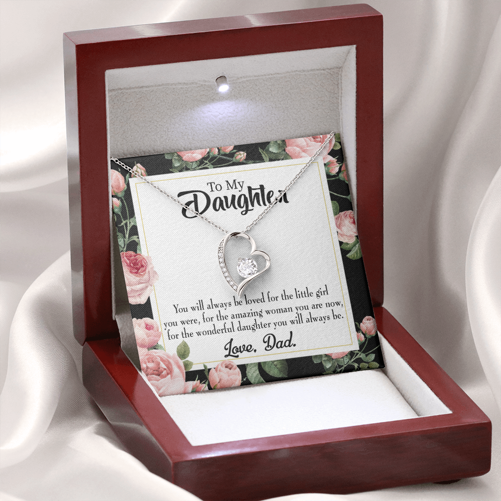 Always be Dad's Little Girl Forever Necklace w Message Card-Express Your Love Gifts