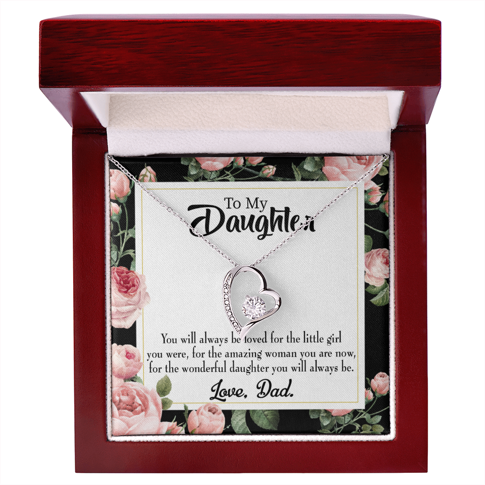 Always be Dad's Little Girl Forever Necklace w Message Card-Express Your Love Gifts