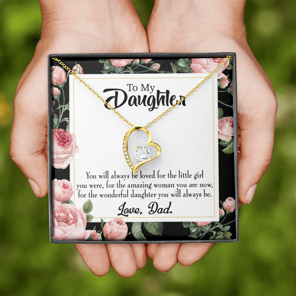 Always be Dad's Little Girl Forever Necklace w Message Card-Express Your Love Gifts