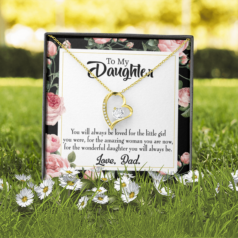 Always be Dad's Little Girl Forever Necklace w Message Card-Express Your Love Gifts