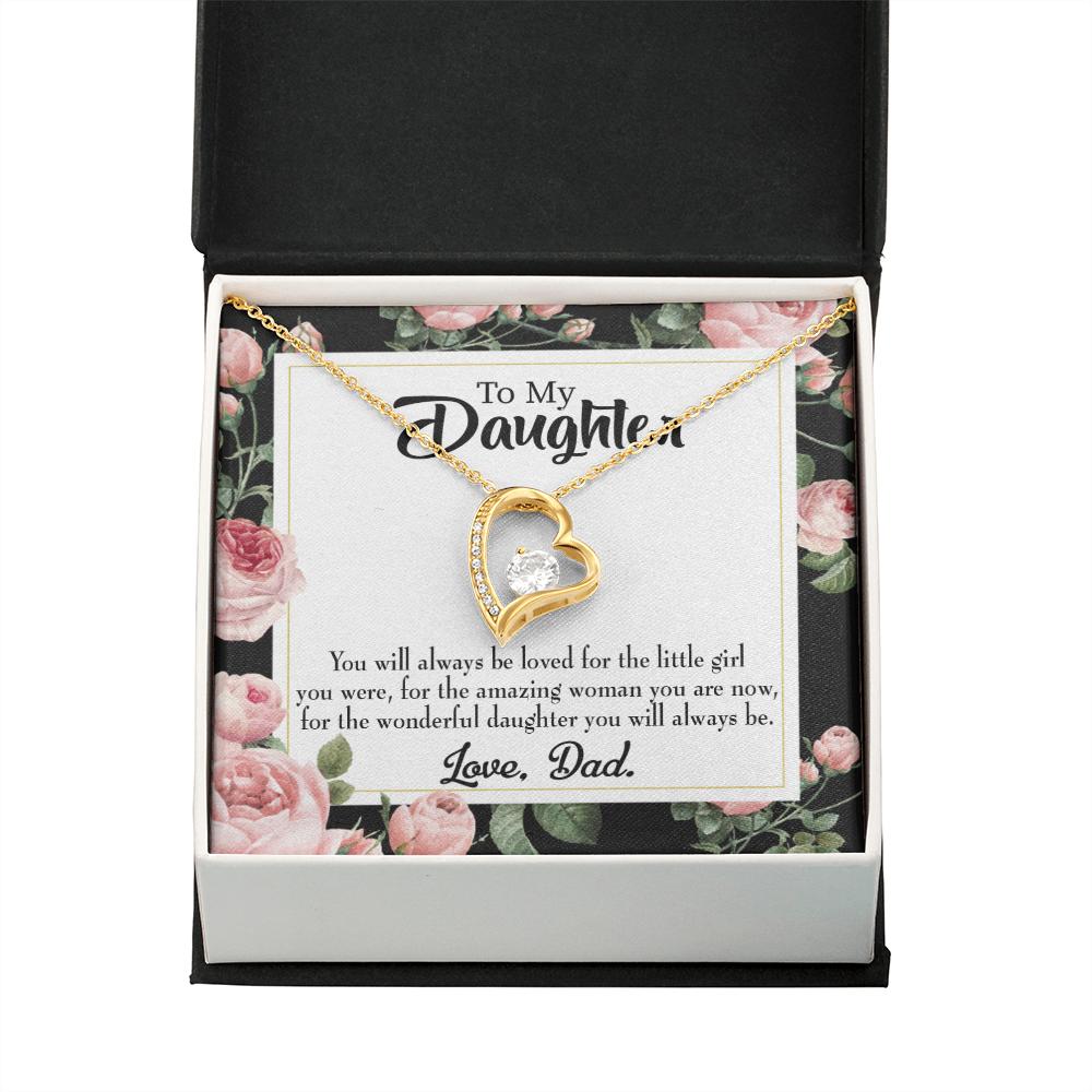 Always be Dad's Little Girl Forever Necklace w Message Card-Express Your Love Gifts