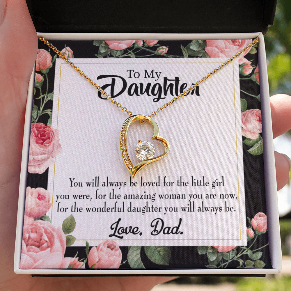 Always be Dad's Little Girl Forever Necklace w Message Card-Express Your Love Gifts