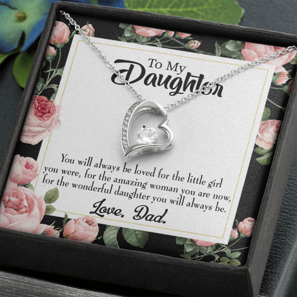 Always be Dad's Little Girl Forever Necklace w Message Card-Express Your Love Gifts