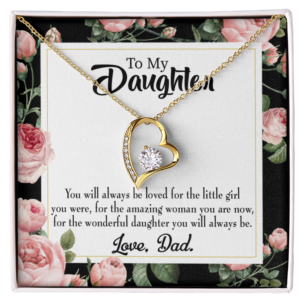 Always be Dad's Little Girl Forever Necklace w Message Card-Express Your Love Gifts