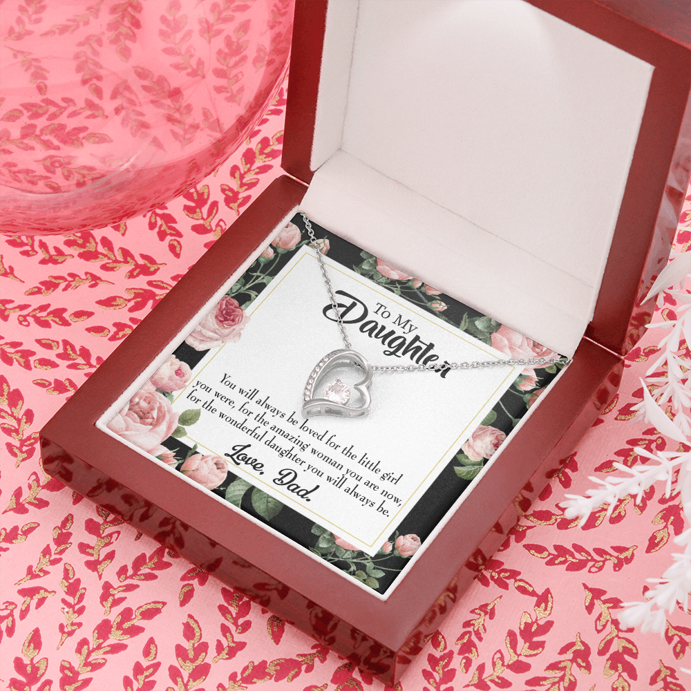 Always be Dad's Little Girl Forever Necklace w Message Card-Express Your Love Gifts