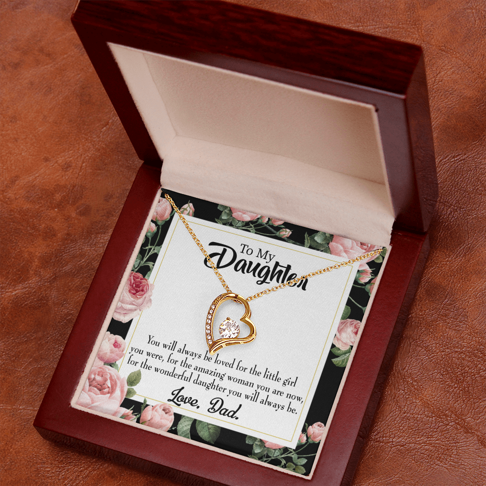 Always be Dad's Little Girl Forever Necklace w Message Card-Express Your Love Gifts