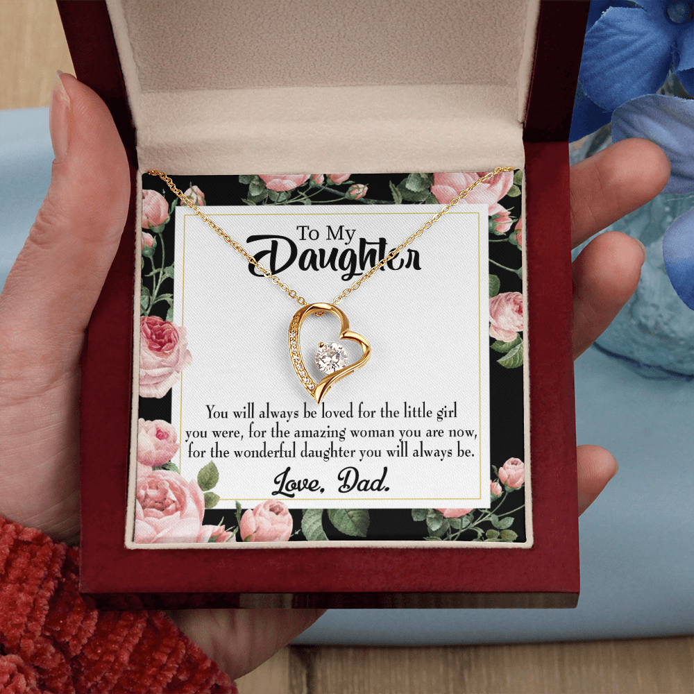 Always be Dad's Little Girl Forever Necklace w Message Card-Express Your Love Gifts