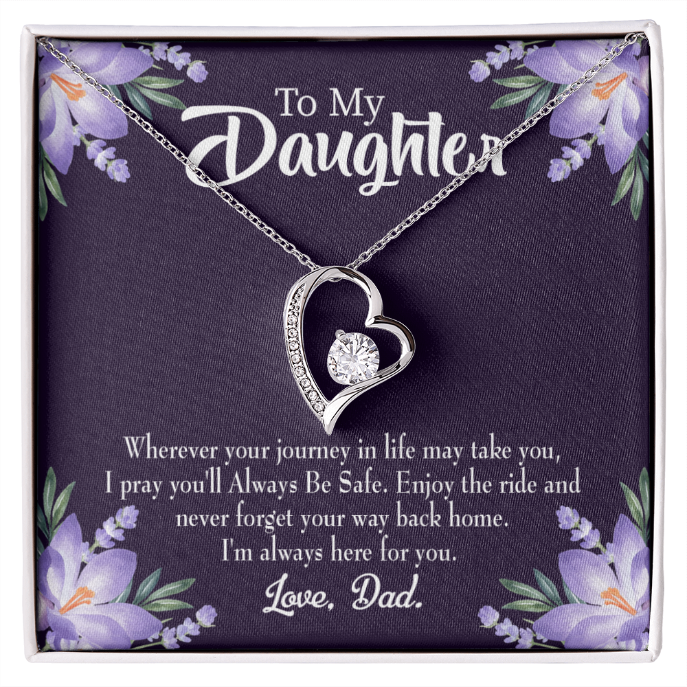 Always be Safe From Dad Forever Necklace w Message Card-Express Your Love Gifts