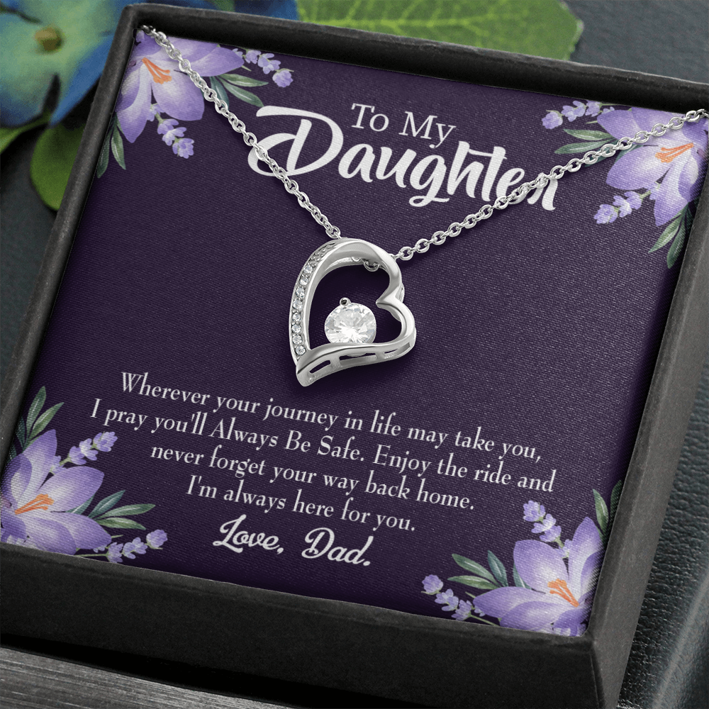 Always be Safe From Dad Forever Necklace w Message Card-Express Your Love Gifts