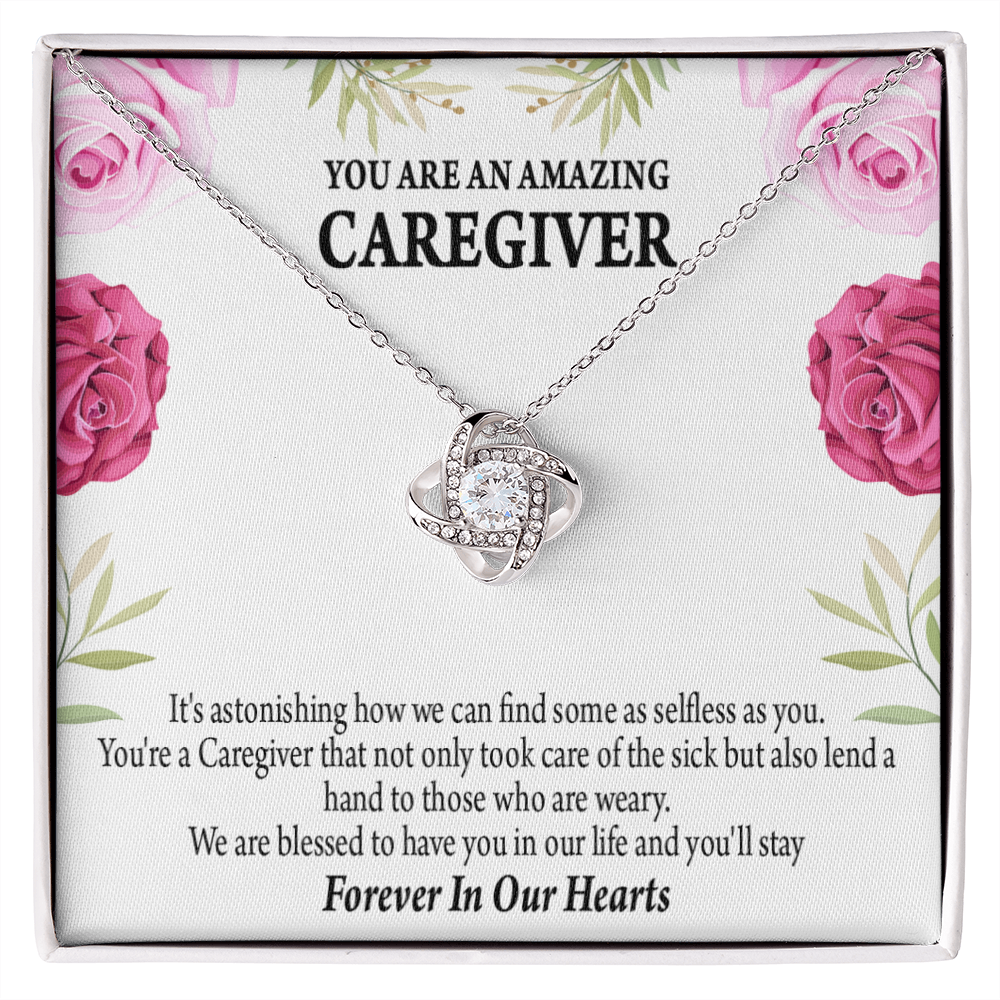 Amazing Caregiver Healthcare Medical Worker Nurse Appreciation Gift Infinity Knot Necklace Message Card-Express Your Love Gifts
