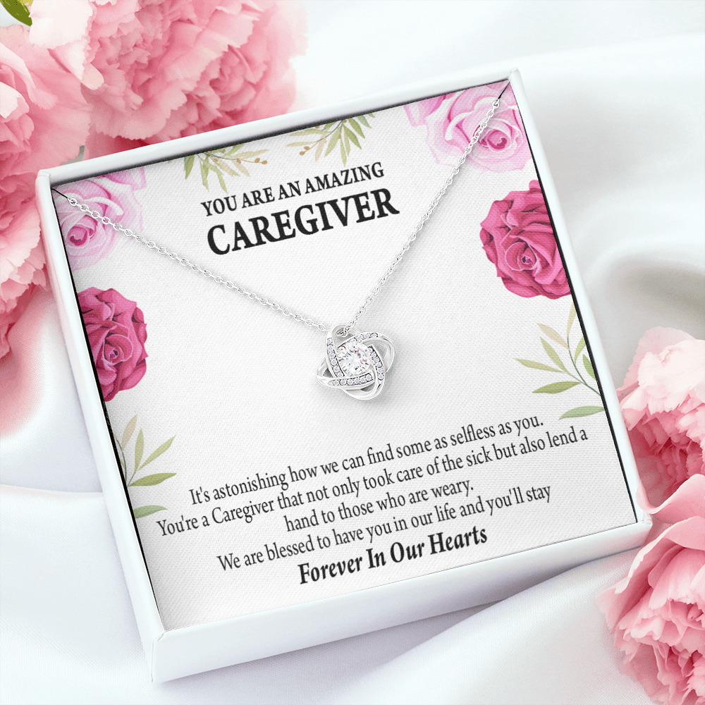 Amazing Caregiver Healthcare Medical Worker Nurse Appreciation Gift Infinity Knot Necklace Message Card-Express Your Love Gifts