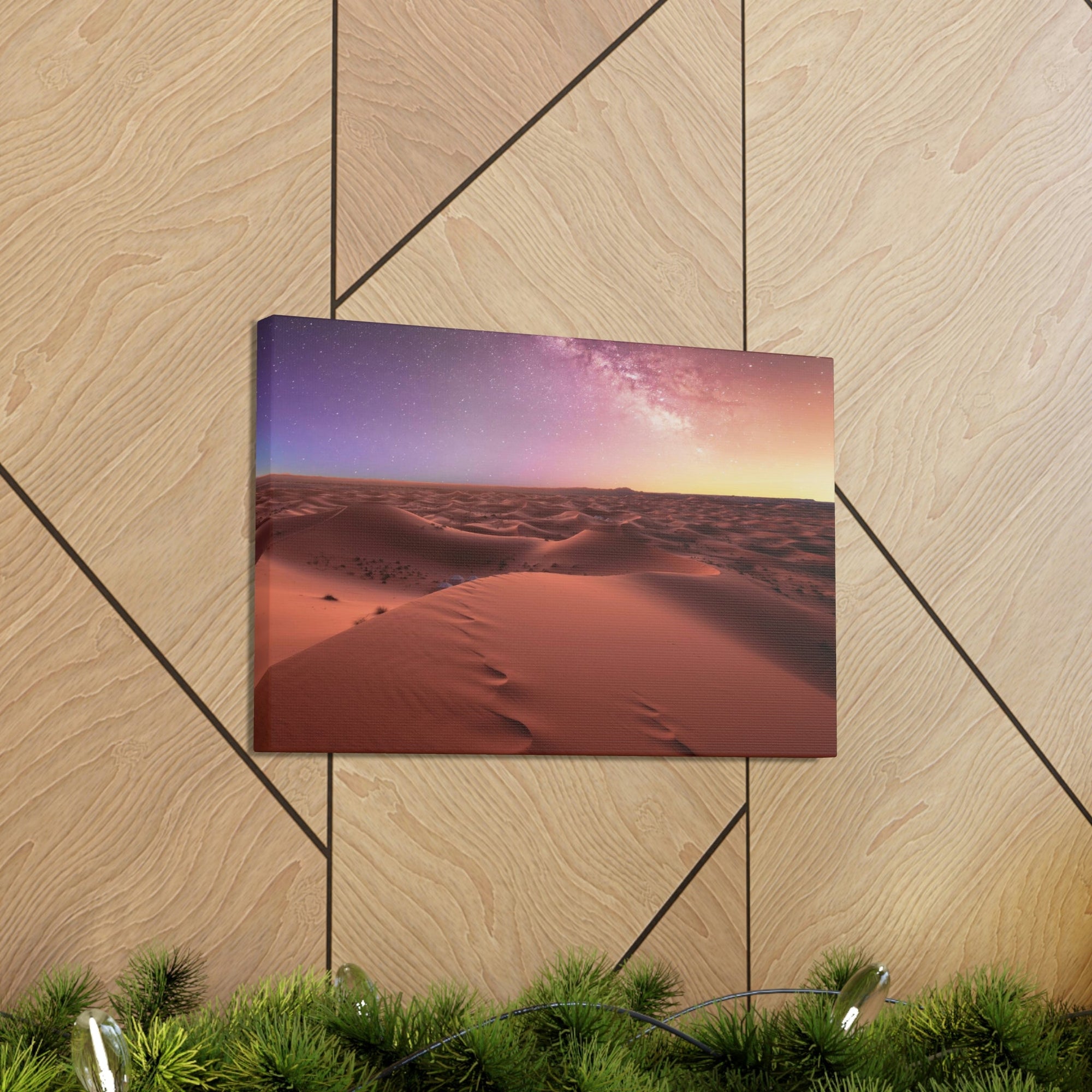 Amazing Milky Way Over the Dunes Scene Beautiful Shocking and Surprising Starry Sky Beauty Nature Scene Starry Sky at the Desert Wall Art Ready to Hang Unframed-Express Your Love Gifts