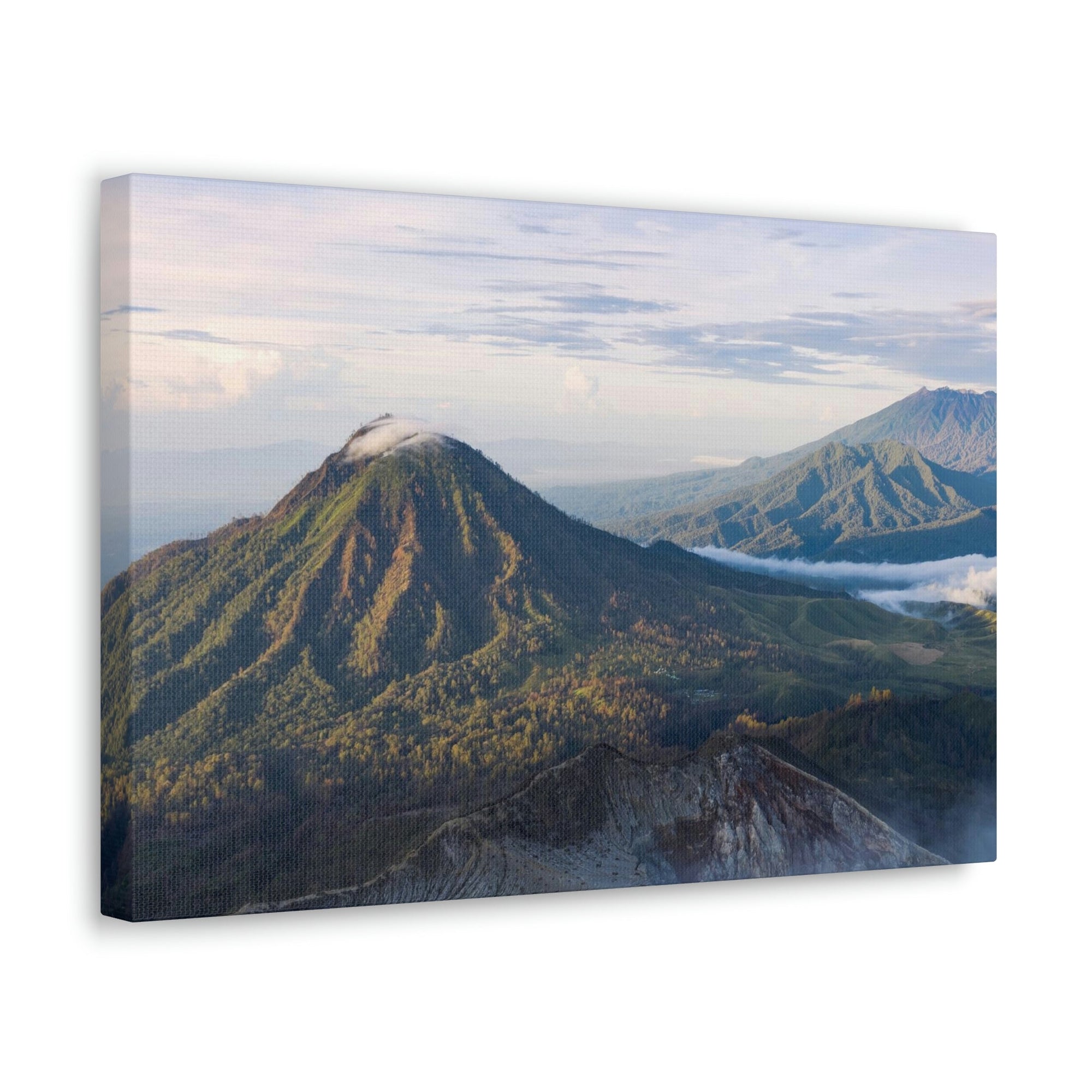 Amazing Mountain Range Surrounded by the Clouds Scene Beautiful Spectacular and Extraordinary Beauty Nature Scene Mountains and Volcano During Sunrise Wall Art Ready to Hang Unframed-Express Your Love Gifts