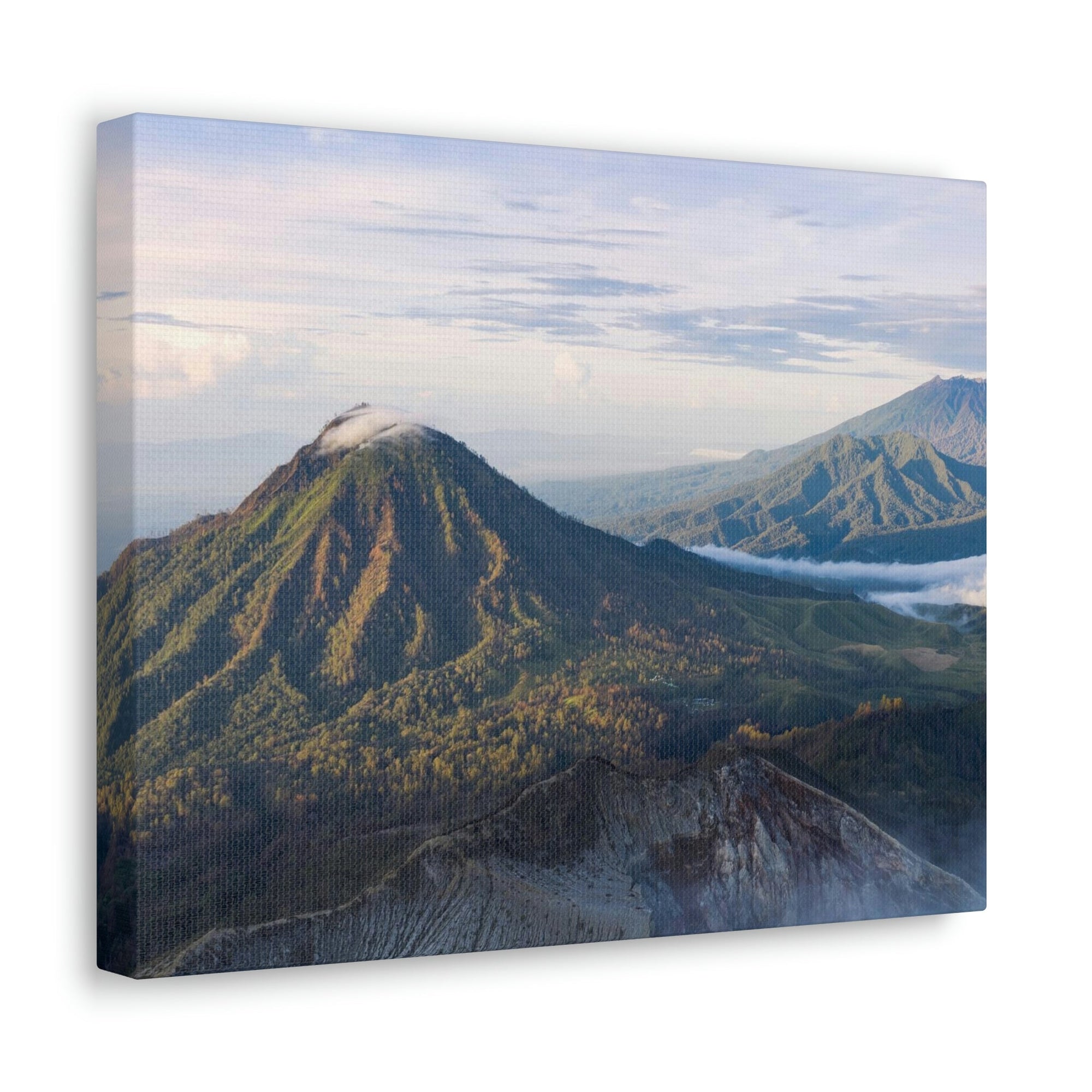 Amazing Mountain Range Surrounded by the Clouds Scene Beautiful Spectacular and Extraordinary Beauty Nature Scene Mountains and Volcano During Sunrise Wall Art Ready to Hang Unframed-Express Your Love Gifts