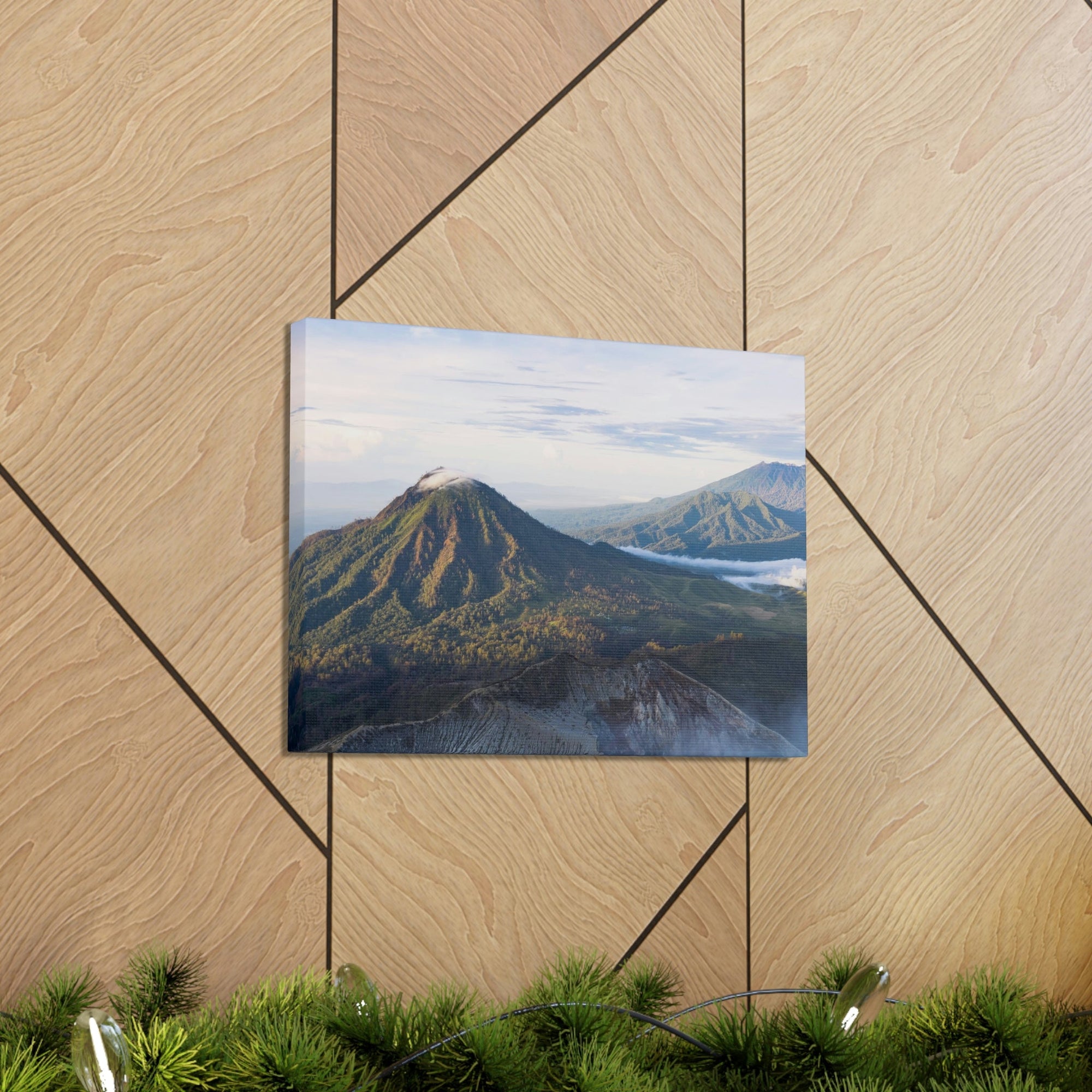 Amazing Mountain Range Surrounded by the Clouds Scene Beautiful Spectacular and Extraordinary Beauty Nature Scene Mountains and Volcano During Sunrise Wall Art Ready to Hang Unframed-Express Your Love Gifts